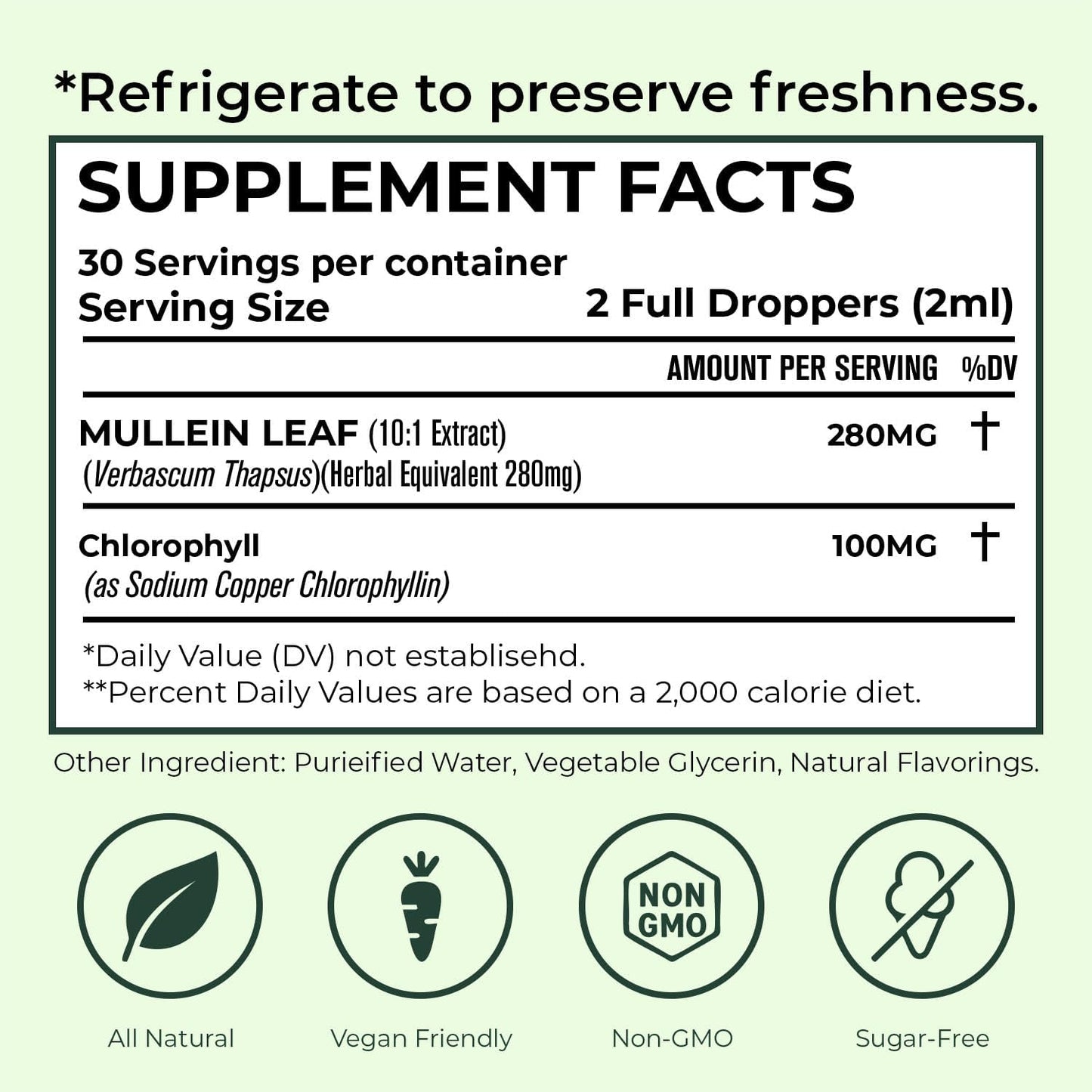 Betterbrand Mullein Drops for Lungs – Mullein Leaf Extract with Chlorophyll Liquid – Respiratory Support, Lung Detox Formula & Chlorophyll Drops – Natural Herbal Tincture, 1 Month Supply