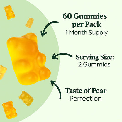 Betterbrand Mullein Gummies for Lungs – 1000mg Herbal Supplement for Lung Detox & Respiratory Support – Pear Flavor Chewable Breatheasy Gummy – 30 Day Supply
